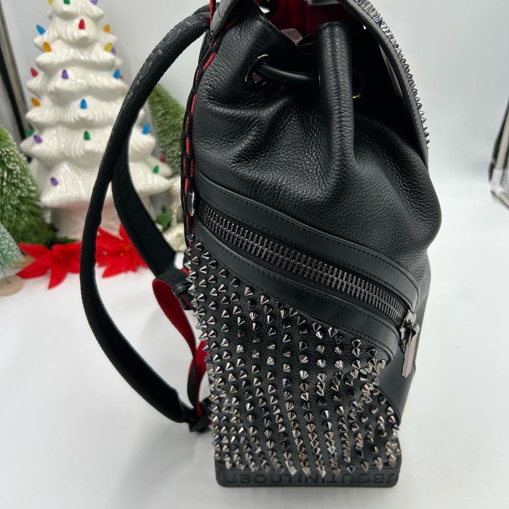 Unisex, Christian Louboutin, EXPLORAFUNK, black calf, leather backpack spiked - Picture 15 of 16